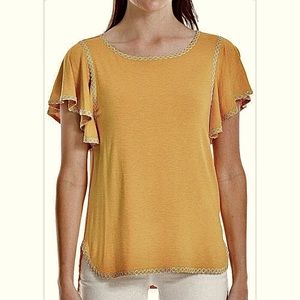 Max Studio Flutter Sleeve Top